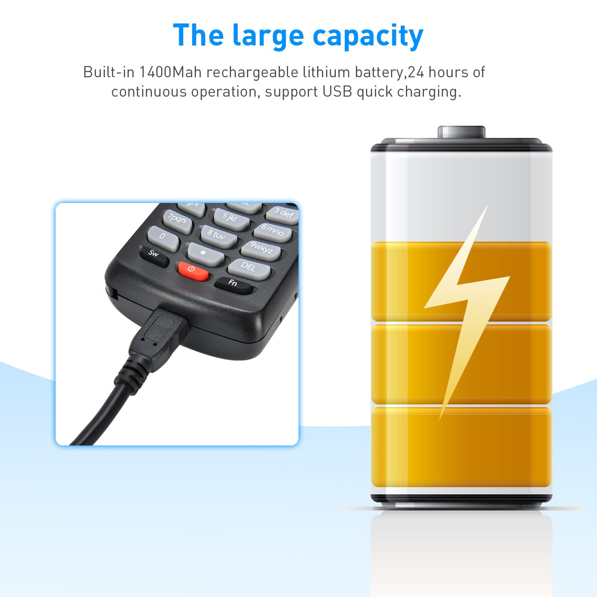 Escáner de Código de Barras 2D JRHC Negro Inalámbrico con Conexión 2.4G y USB