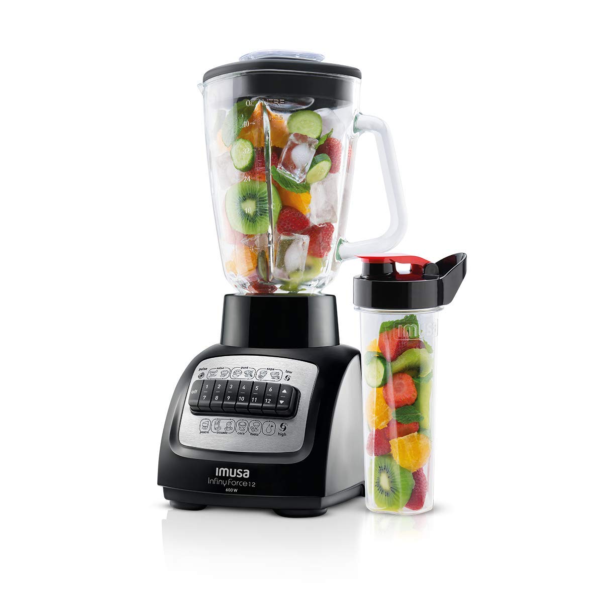 Vaso Portátil T-fal Negro Infiny-GO de 500ML para porción individual