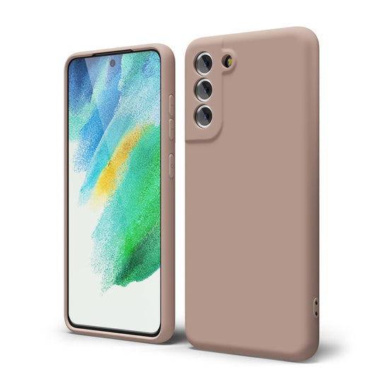 oakxco - Funda de silicona líquida para Samsung Galaxy S21 FE 5G, bonita funda delgada de goma suave TPU suave para mujeres y niñas, diseño estético, sólido mate protector y a prueba de golpes, color