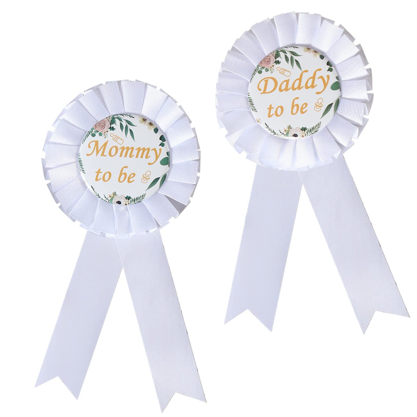 HAPPYLAND Mom to be Neutral Sage Green Pin Set Mommy to be Daddy to be Baby Shower Reveal de género