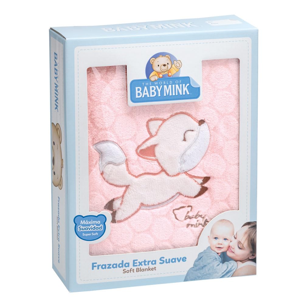 Baby Mink Cobija de Franela Extra Suave para Bebé, Frazada Ligera y Confortable para Cuna, Carriola o Descanso (Rosa)