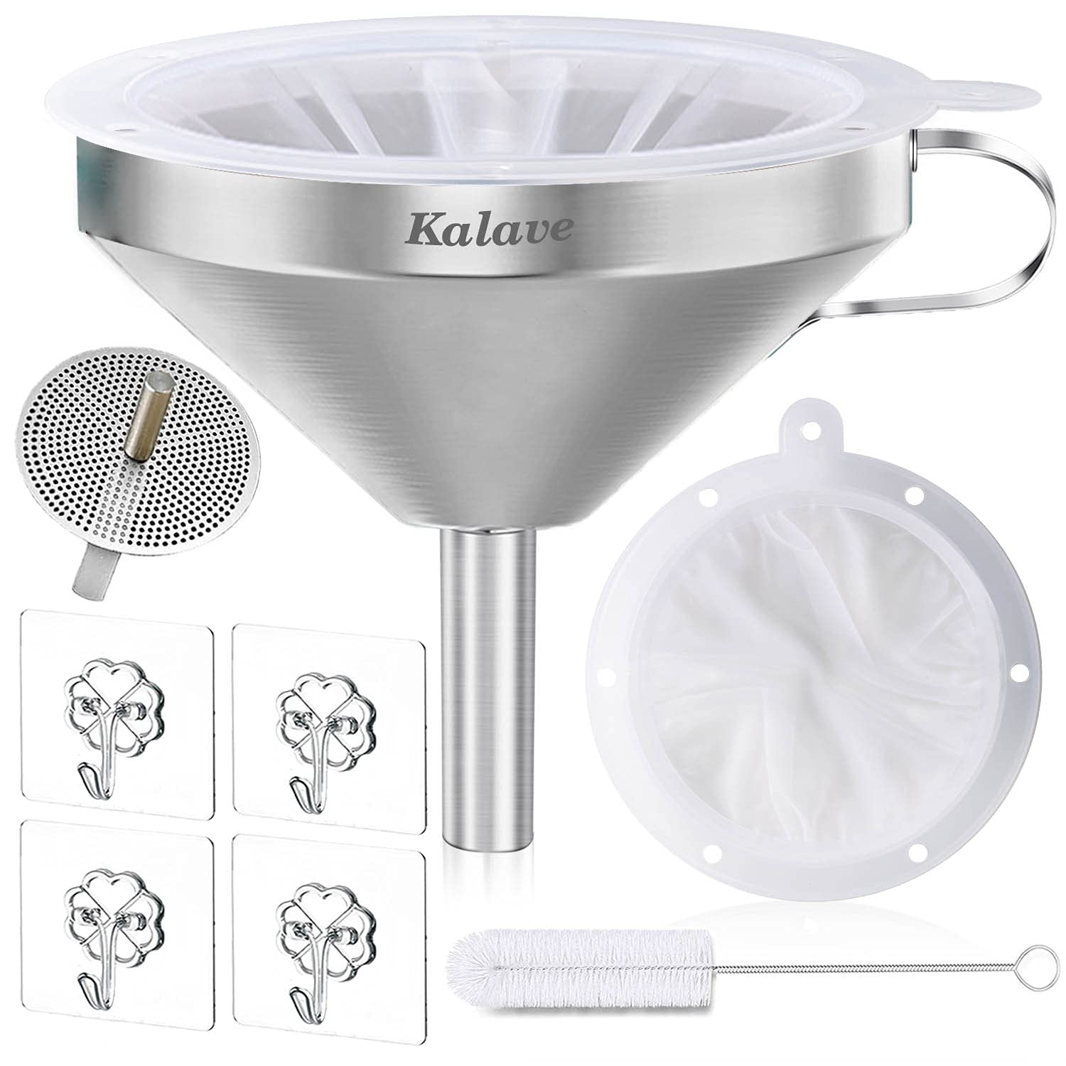Embudo de Acero Inoxidable vorpower de 5 Pulgadas con Filtro de Malla para Cocina