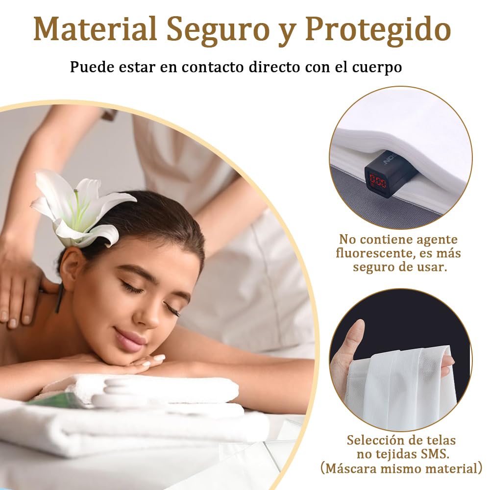 BILIBON 100 Hojas Sábanas Desechables de Masaje, Sábanas para Camilla de Masaje Profesionales, 80x180 cm, Material No Tejido Transpirable, Suave y Cómodo, Aptas para SPA, Salones de Belleza, Hoteles