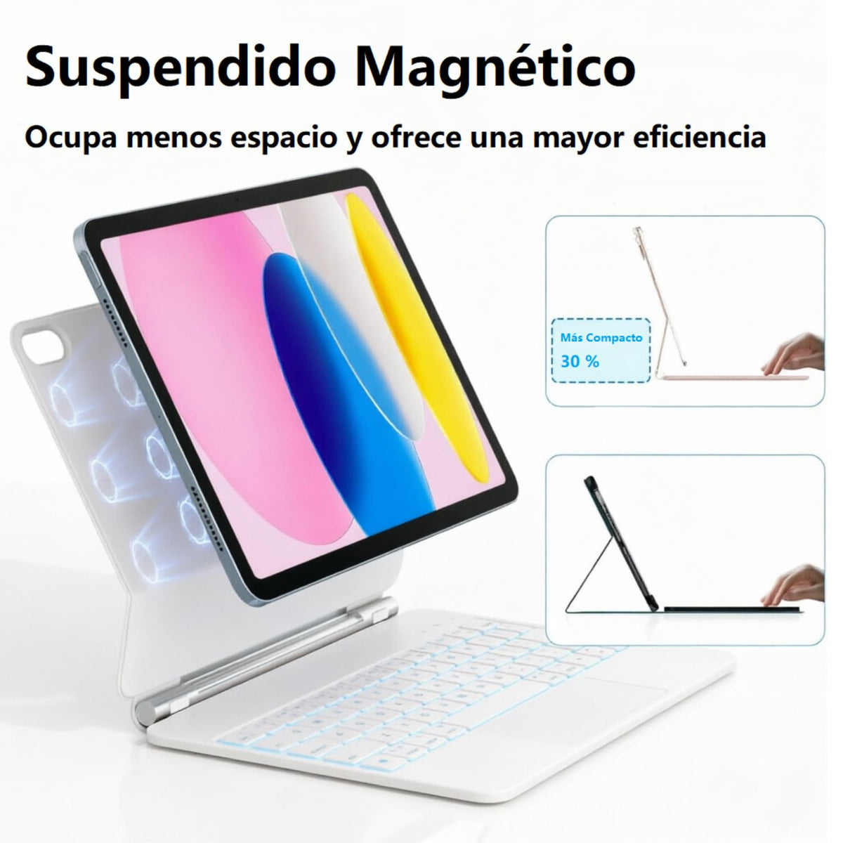 Teclado Mágico MUINJOJM Apto iPad 11ª Generación A16 2025 e iPad 10ª Generación