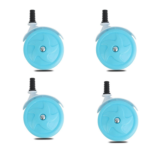 BAYWYI Reemplazo de ruedas para andador de bebé, juego de 2, accesorios para andador de bebé, ruedas de plástico, ruedas universales (10 mm, azul)