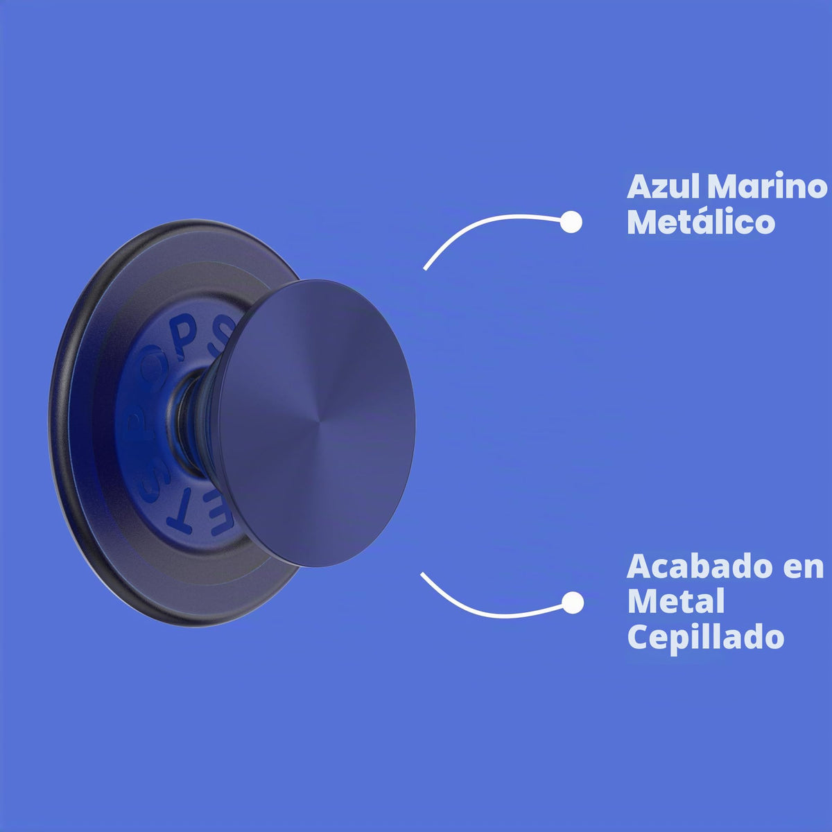 Agarre Redondo para Teléfono PopSockets Azul Marino Compatible MagSafe con Anillo Adaptador y Soporte para Carga Inalámbrica