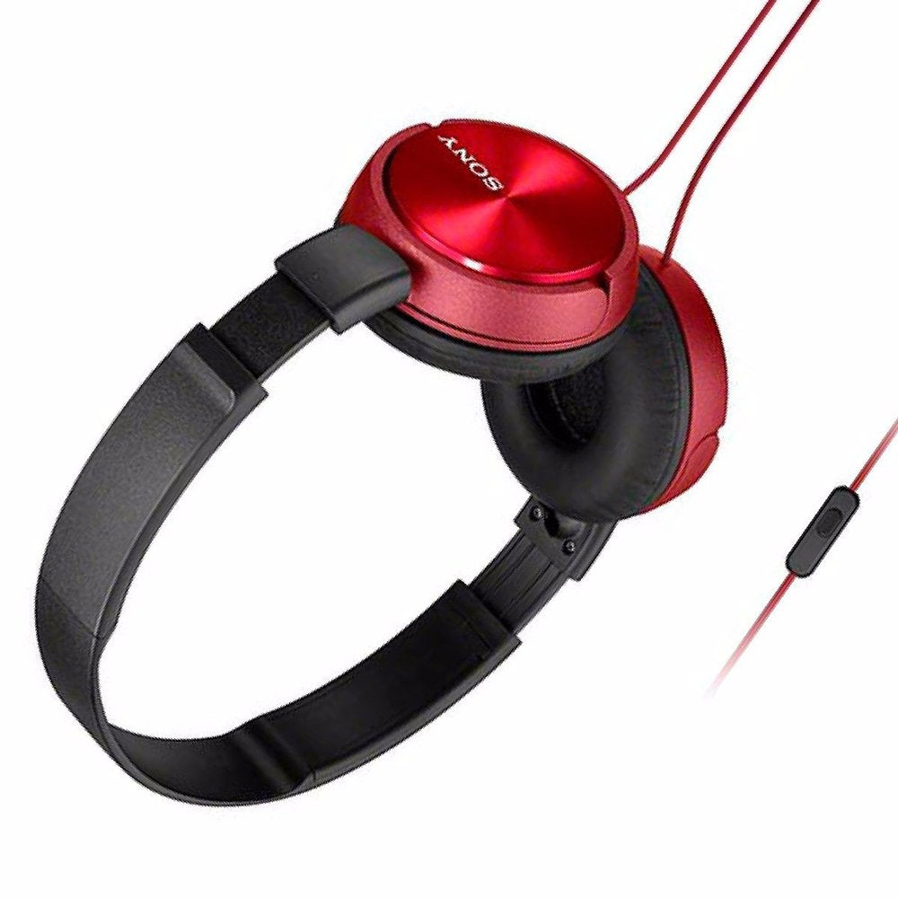 Audífonos de Diadema Sony Rojo Plegables con Micrófono