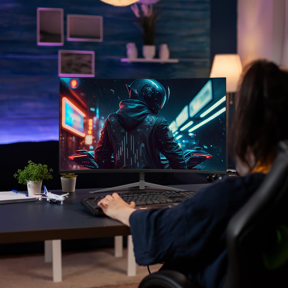 Balam Rush Monitor Gamer Curvo 27" VA/Ultra Earth II MGM27C / FHD R1800 / 180Hz / 1ms / F-Sync/G-Sync/Flicker-Free / 1xHDMI 1.4 + 1xDP 1.2 + 1xTipo C Display + 3.5 mm/VESA 100mm / Legend PEM Negro