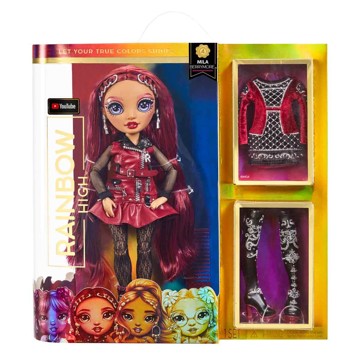 Muñeca de Moda Rainbow High Mila Berrymore Rojo Burdeos Coleccionable para Niños