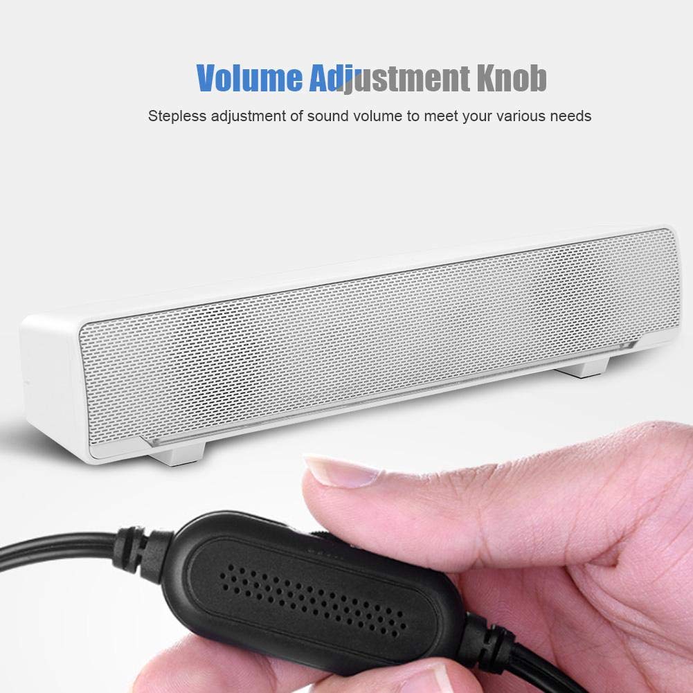 Altavoces para Computadora, Barra de Sonido para Computadora con Cable USB, Reproductor de Música Caja de Sonido Envolvente para Graves Entrada de 3.5 mm para Computadora de Escritorio(Negro)