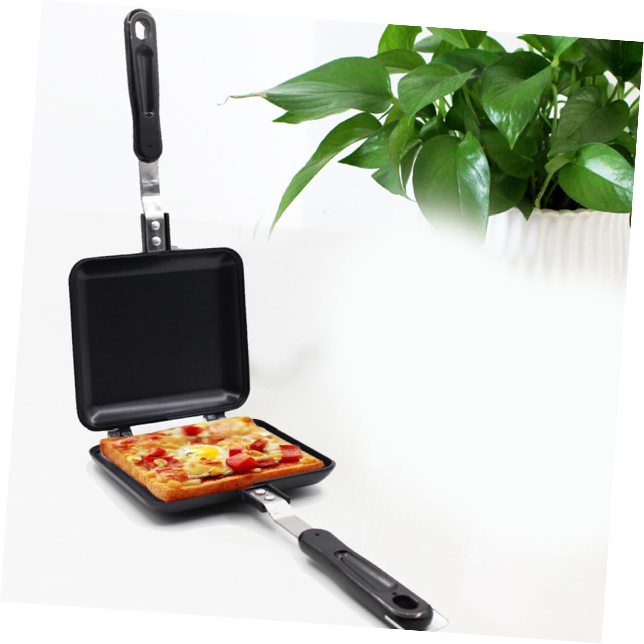 Cabilock Sandwichera Simple Prensa De Sándwich De Aluminio Herramienta De Cocina Antiadherente Molde Para Pan De Sándwich Esencial De Cocina