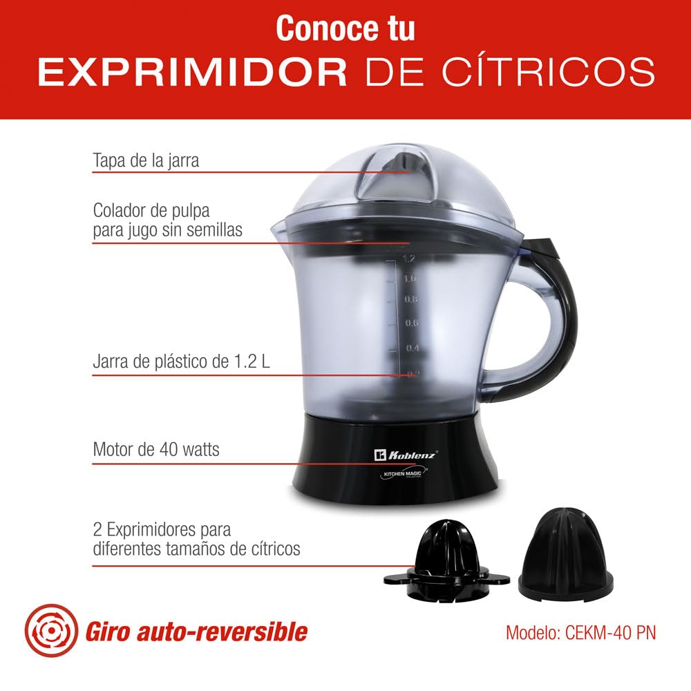 Electrodomésticos de Cocina Koblenz Rojo Combo de Iniciación con Cafetera de Goteo, Batidora de Mano y Exprimidor de Cítricos