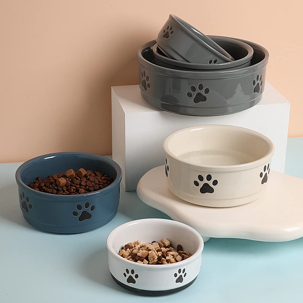 Cuencos De Cerámica SWEEJAR Blanco Diseño De Patas para Perros Grandes