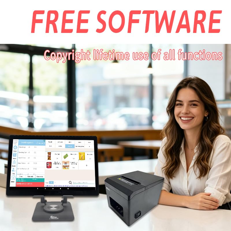 Tableta de Registro de Caja Móvil MRBOSS 10.1 Pulgadas con Soporte de Impresora para Pequeñas Empresas y Restaurantes