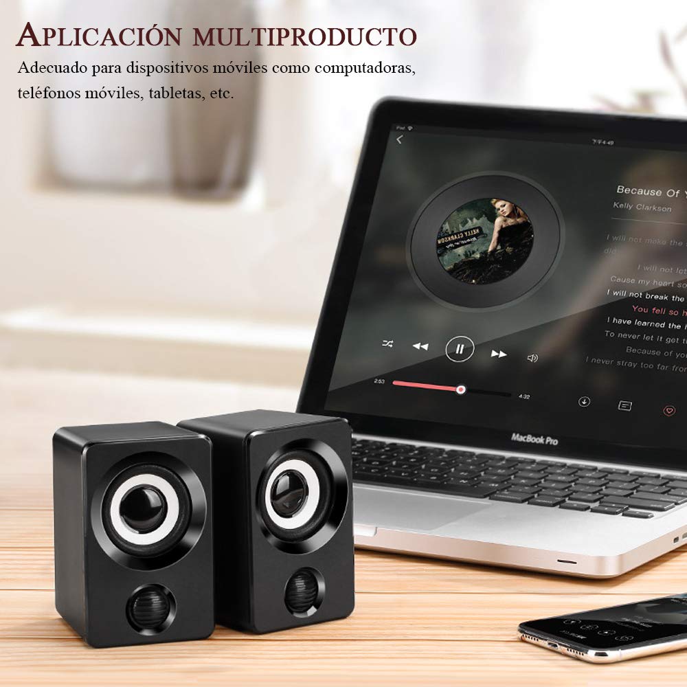 Altavoces Multimedia KAMYSEN Negro con Cable USB