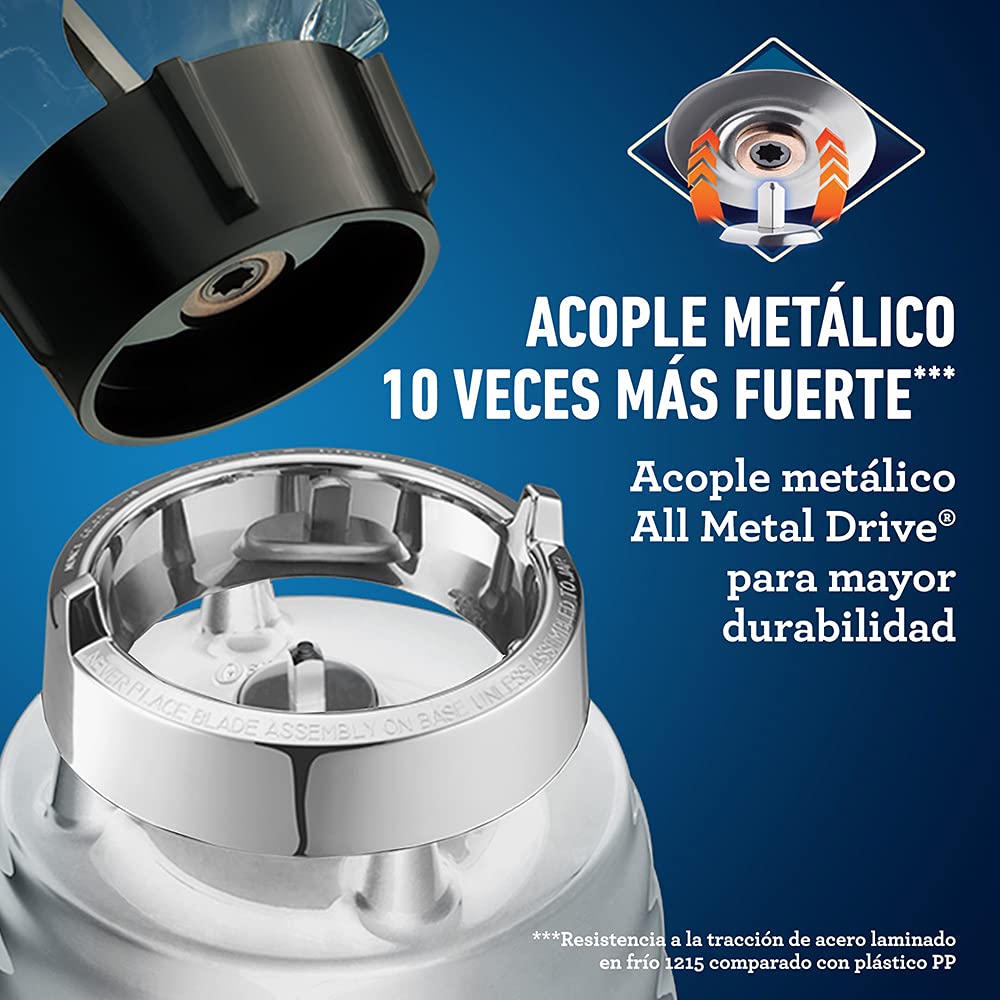 Licuadora Oster Cromo Clásica con Perilla Ergonómica y 3 Velocidades