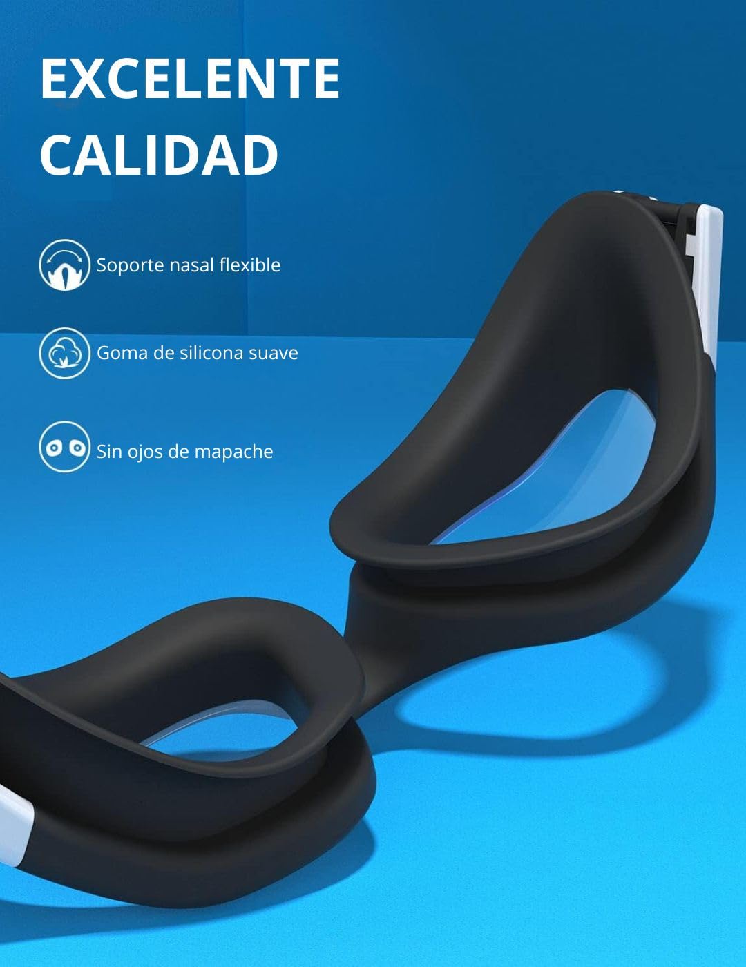 Hirola Goggles de Natación Polarizadas, Gafas Anti Empañamiento Profesionales para Adultos, Hombres y Mujeres (Blanco)
