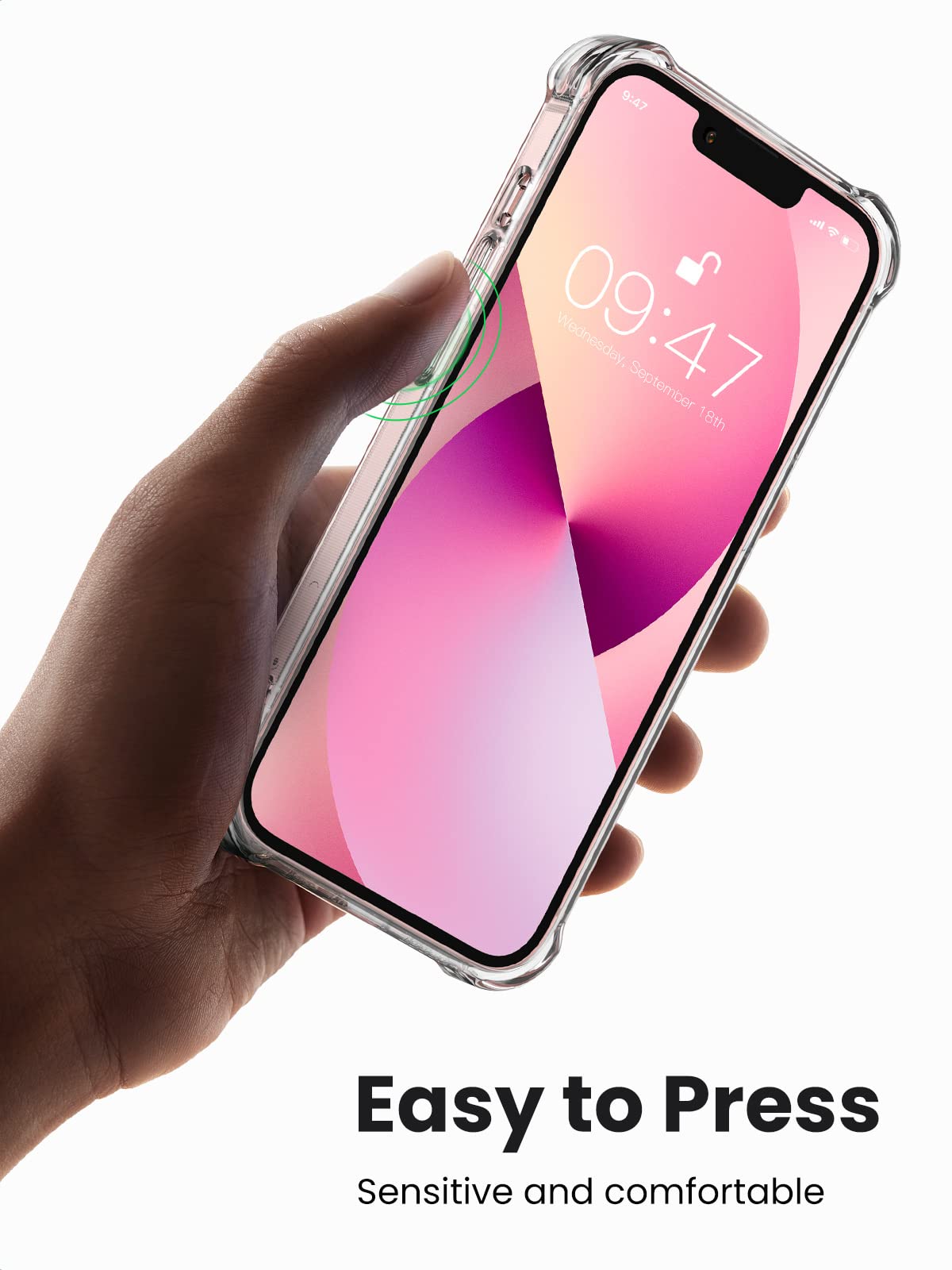 Funda iPhone 13 UGREEN Transparente Protección Choque Cojín de Esquina