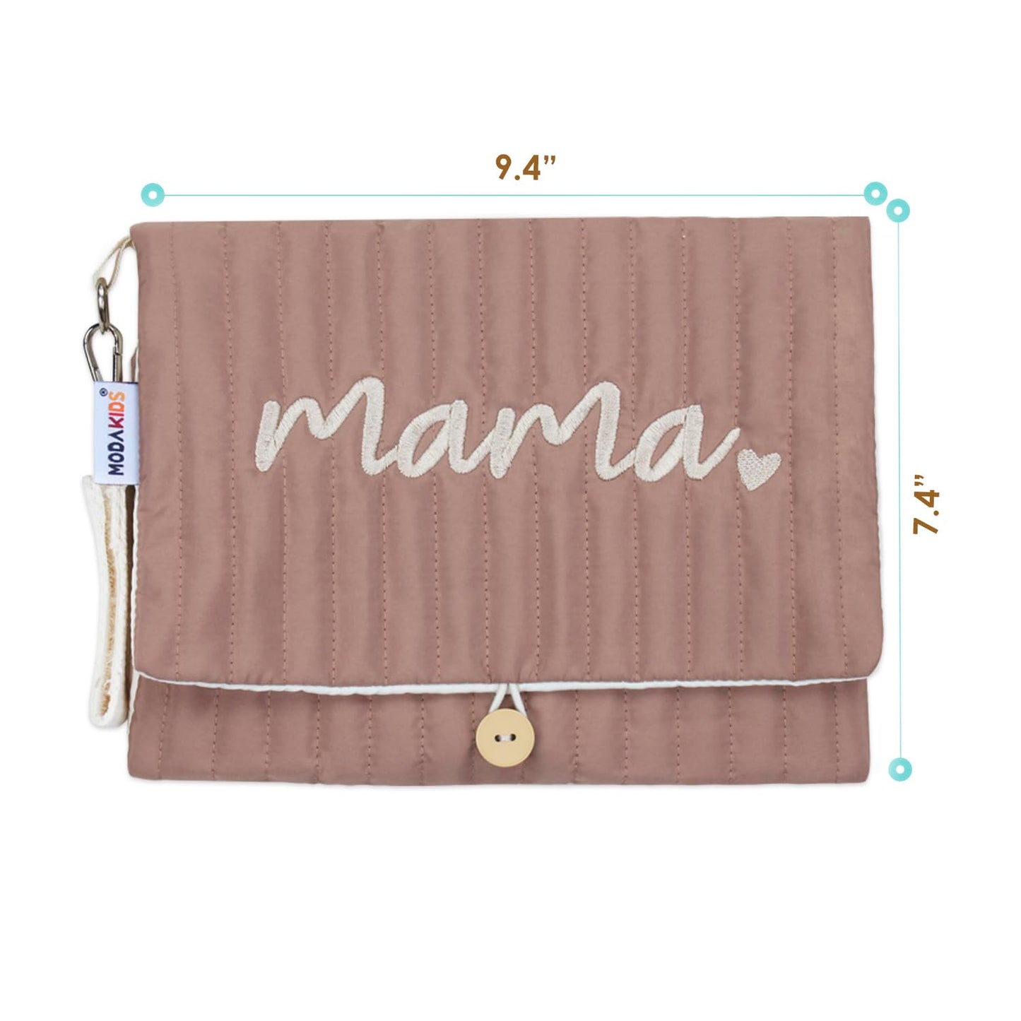 MODAKIDS Organizador de bolsas de bebé, mini bolsa de pañales impermeable, juego de viaje plegable para mamá, organizador de pañales, con regalo para baby shower (café)