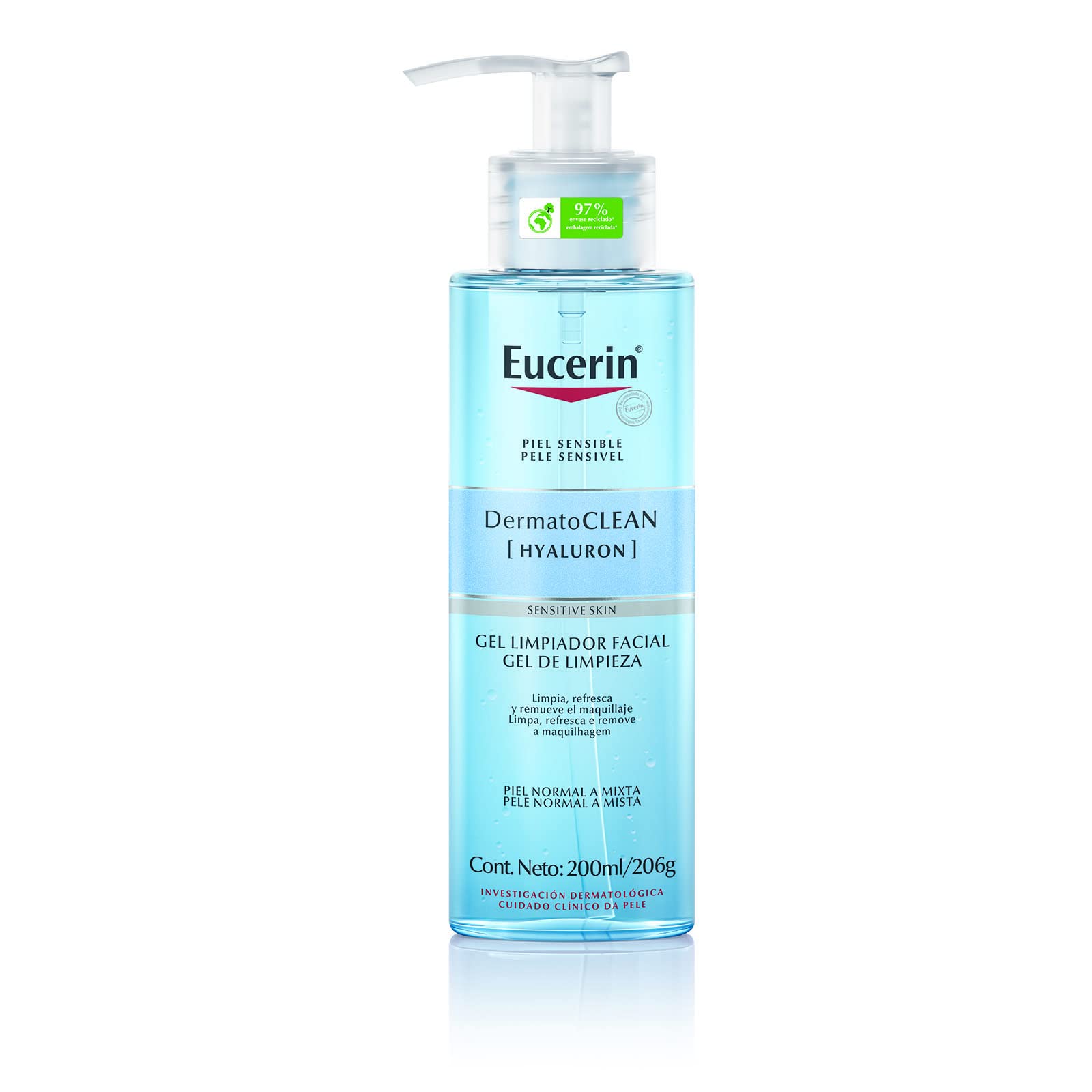 Eucerin Ph5 Aceite de Ducha para Piel Sensible o Seca, 200 ml + Gel Limpiador Facial DermatoClean para piel normal a mixta, 200ml, empaque puede variar