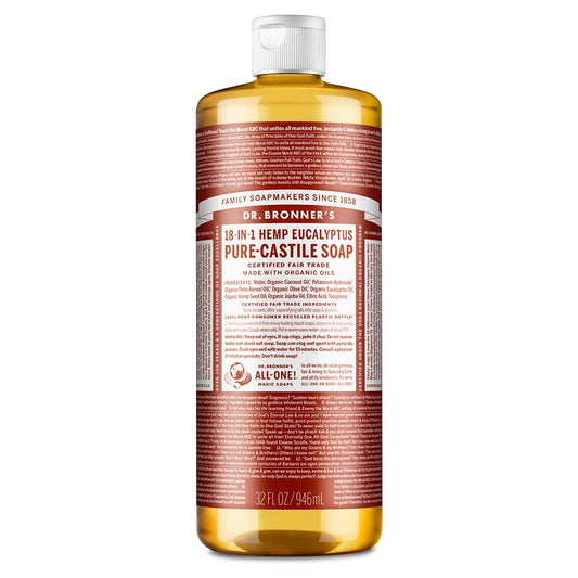 Jabón de Castilla Orgánico Líquido Dr. Bronner's Eucalipto Frescura Herbal y Respiración Clara