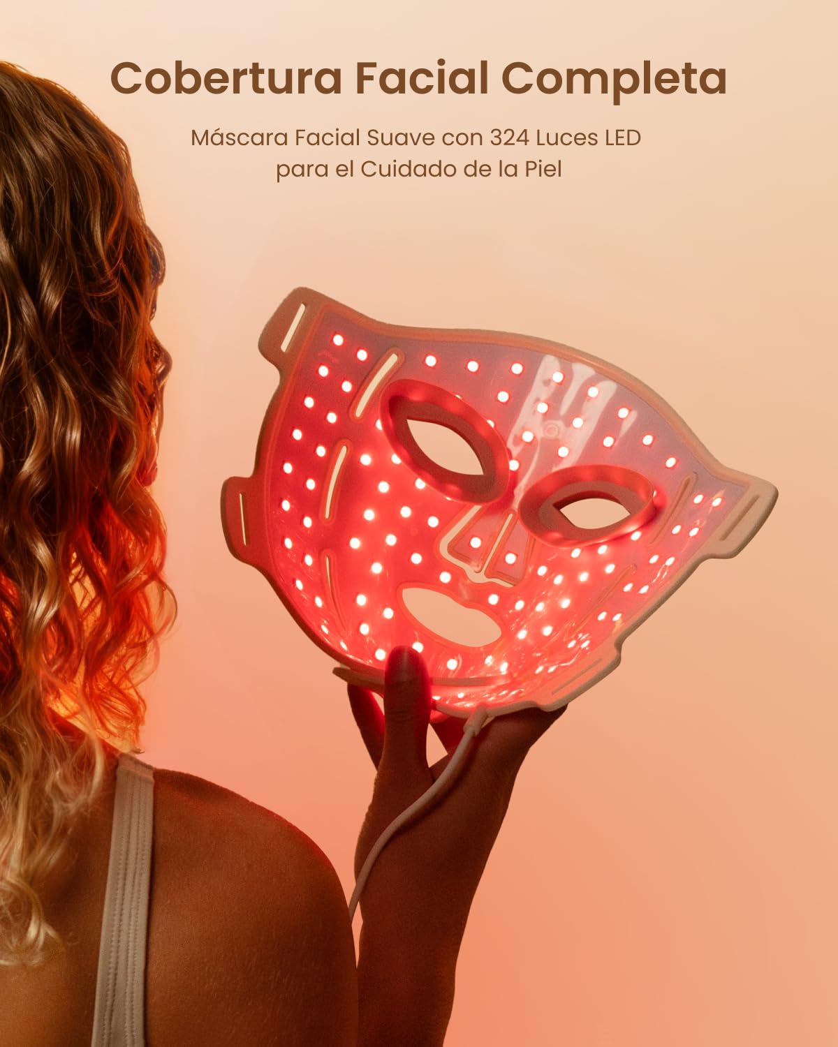RENPHO Máscara de Luz Suave con 3 Longitudes de Onda (630nm/415nm/850nm), incluye luz infrarroja cercana, para uso personal en cualquier momento