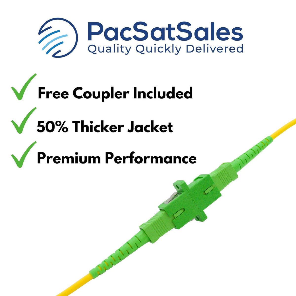 Cable de Fibra Óptica PacSatSales Verde Monomodo SC/APC 10 m para Internet Doméstico