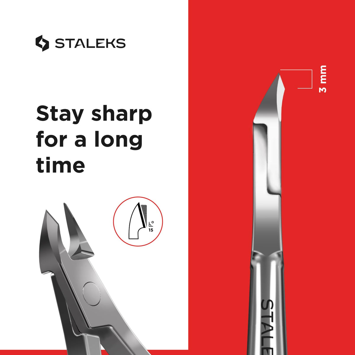 Staleks Pro Classic Series 12 Cuticle Nippers 1/4 Jaw 0.12 Inch (3mm) Manicure Tool Professional Home Salon Use NC-12-3