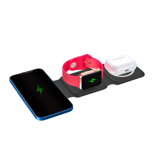 Cargador Inalámbrico PerfectChoice 3 en 1 Plegable 3Charge Carga Rápida