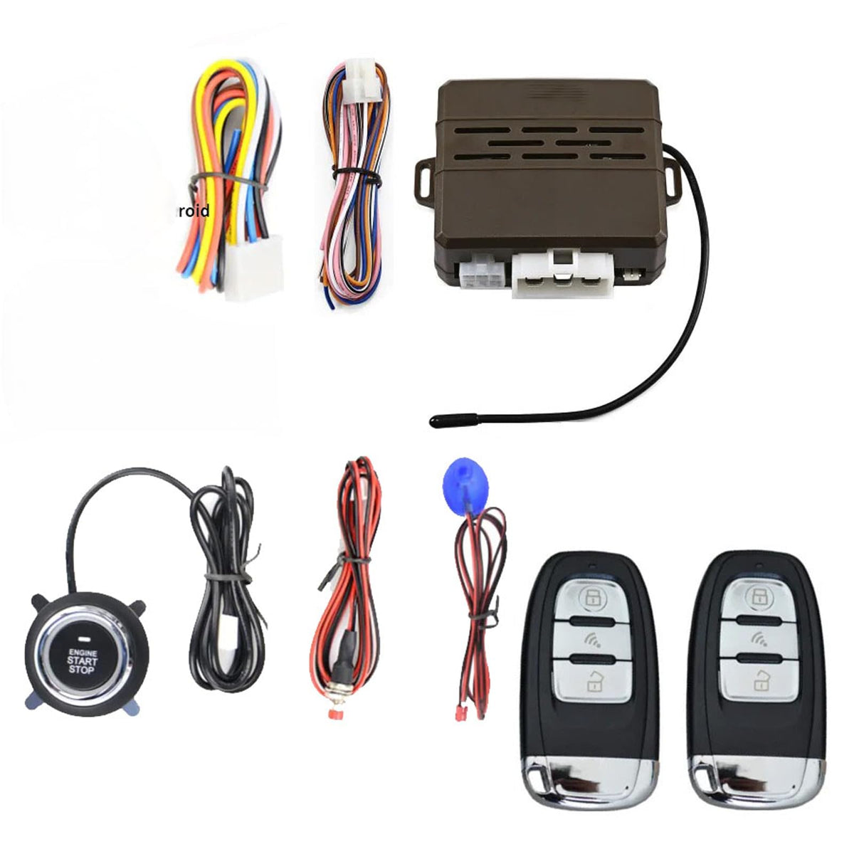 Sistema de Alarma Antirrobo Qmcandy con Control Remoto Bluetooth y Arranque con Botón para Automóvil