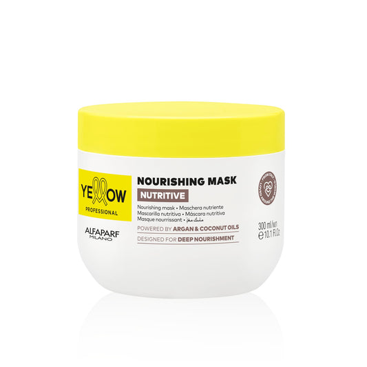 "Yellow Professional Nutritive Nourishing Mask 300 Ml - Mascarilla Nutritiva Para Cabellos Secos Potenciado Con Argan & Coconut Oils Concebido Para Nutrición Profunda"