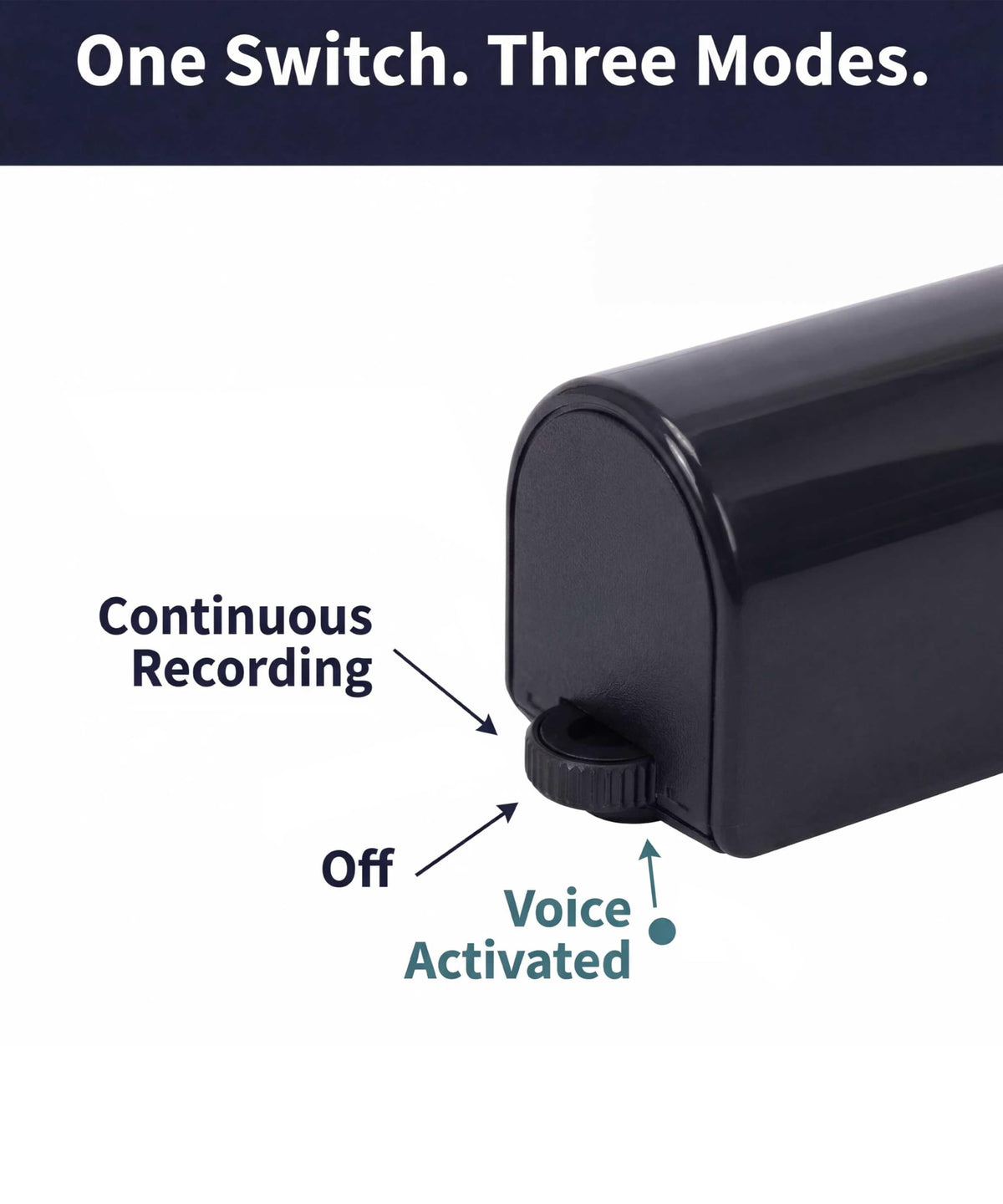 Grabadora de Audio Digital KBANK activada por Voz Negra con Sensibilidad Ajustable del Micrófono