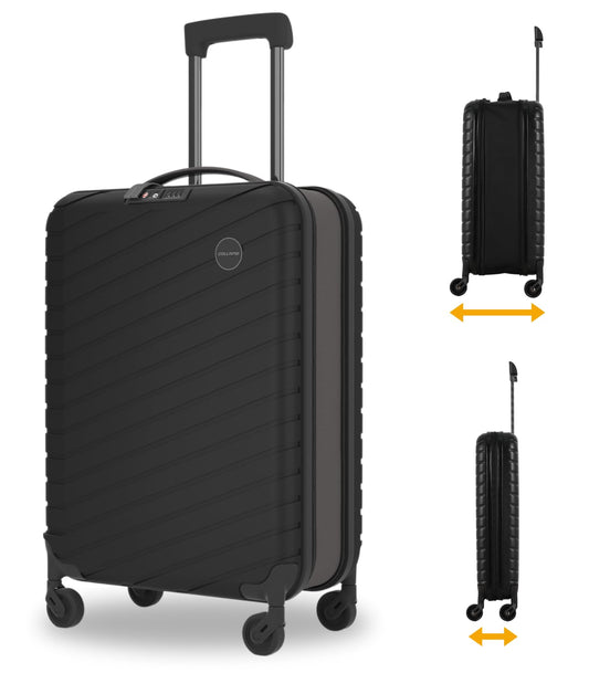COLLAPSI Maleta de Viaje 20" Carry On Expandible, Equipaje de Mano 10 Kg con seguridad TSA Lock, Color Negro, Luggage.
