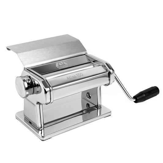 MARCATO Made in Italy Atlas 150 Slide Manual Pasta Machine, Acero chapado en cromo. Para lasaña, fettuccine, tagliolini, pasta de azúcar, masa de pan