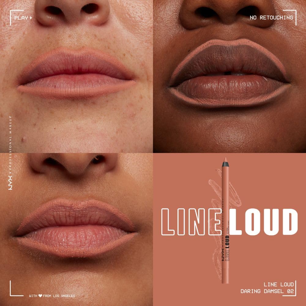 NYX Professional Makeup, Line Loud Lip Liner, Delineador de Labios, Daring Damsel