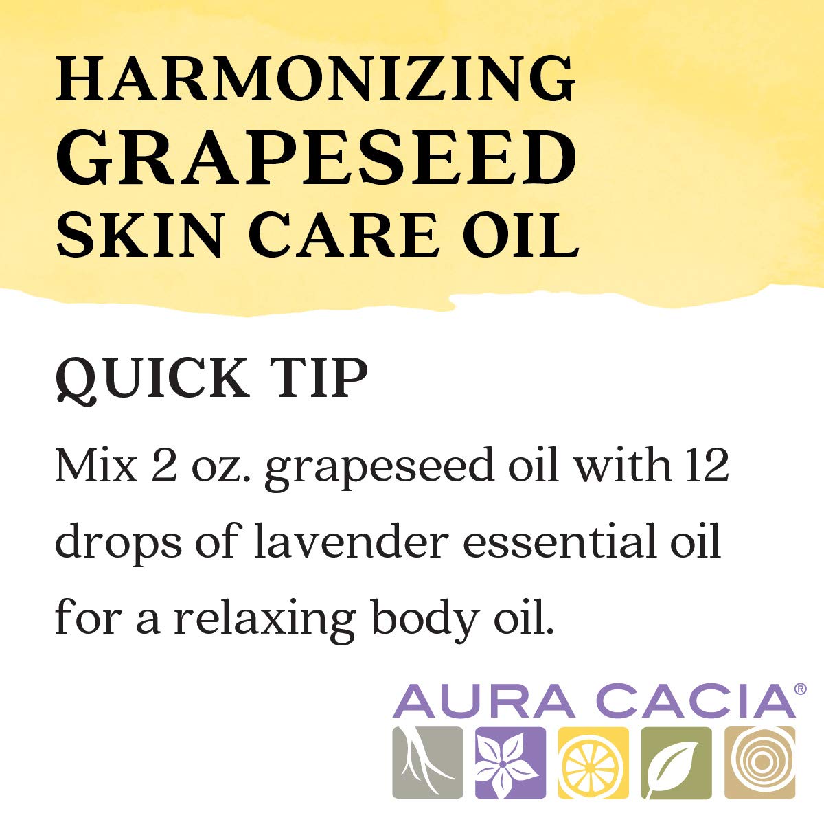 Aura Cacia Natural Skin Care Oil, Harmonizing Grapeseed with Vitamin E, 16 Fluid Ounce