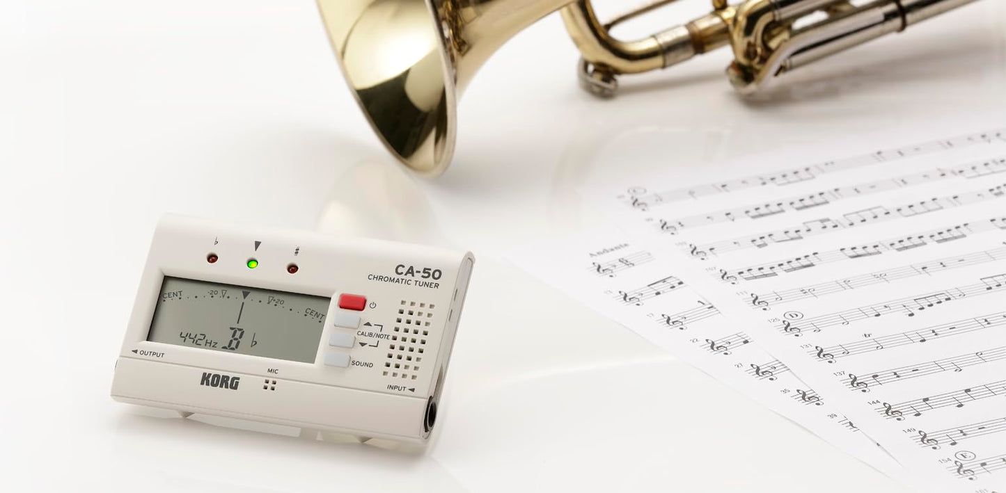 Korg CA-50 Afinador cromático para instrumentos orquestales con respaldo de memoria y función de apagado automático