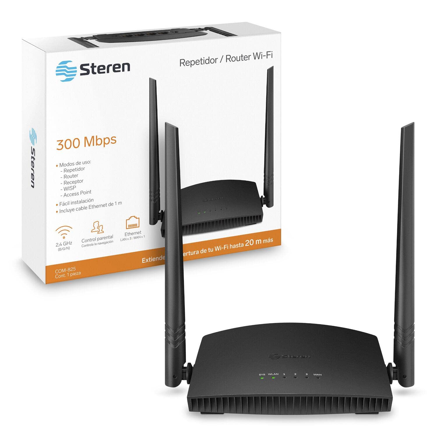 Repetidor Router Wi-Fi STEREN Blanco 20 m Cobertura