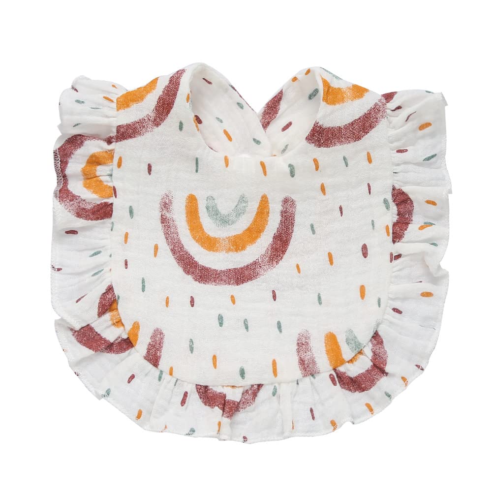 Juego de 4 baberos de muselina sólida para bebé, unisex, para niños y niñas, de algodón, ajustables, para dentición, alimentación