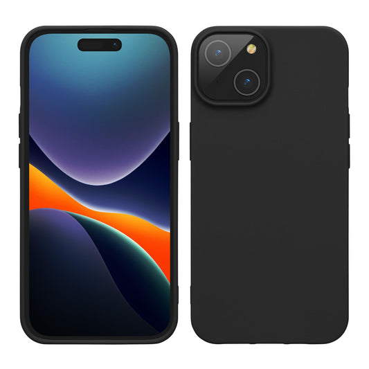 kwmobile Funda para iPhone 15 Plus Carcasa - Case de TPU y Silicona Ultrafino para Smartphone - Protector antigolpes con Bordes elevados para móvil - Negro Mate