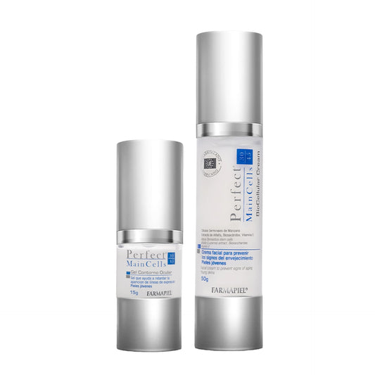 PMC I PACK Gel Contorno de Ojos con Acido Hialurónico y Crema Antiedad I Gel Antiedad Ideal para Pieles Jóvenes de 30 a 45 Años de Edad I Acido hialurónico (Kit) (65 Gr, Pack Crema + Contorno)