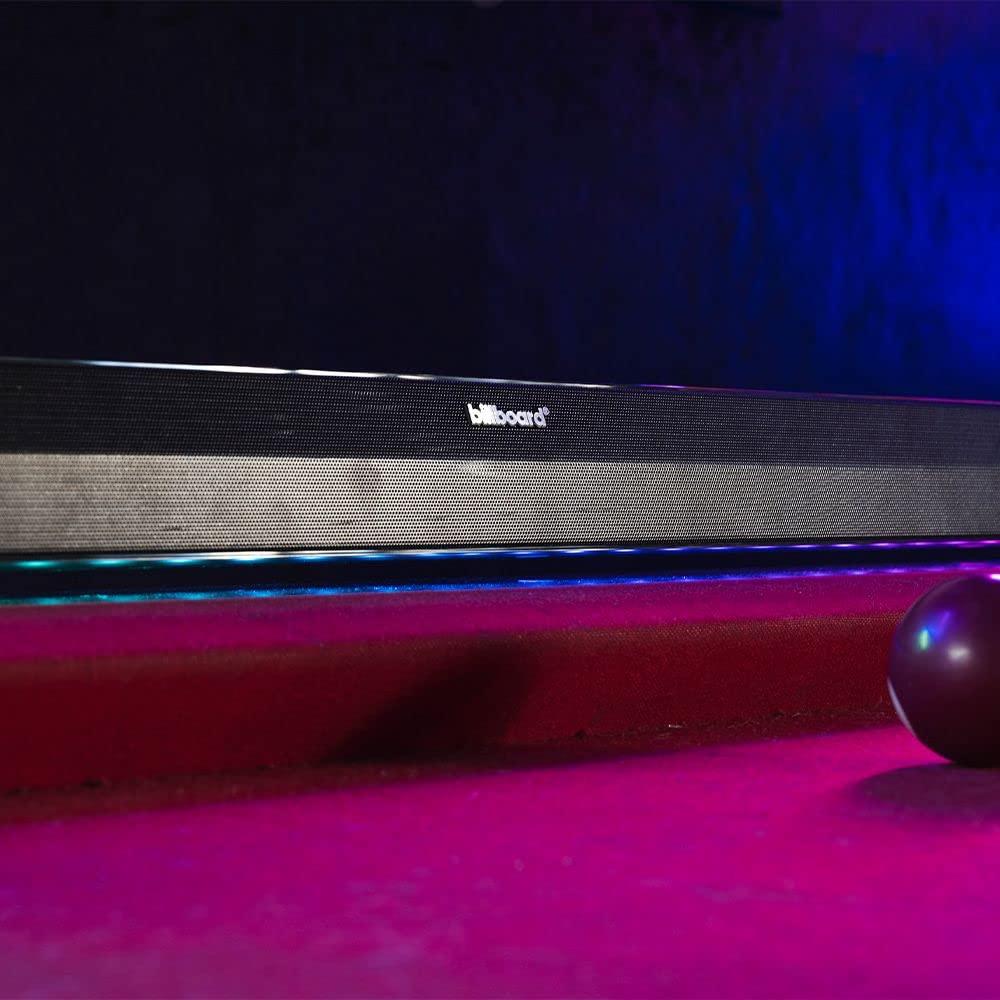 Billboard Barra De Sonido Carbono Chroma Soundbar 2.0 | Luz LED con 7 Modos | Entradas Óptica y Auxiliar | Control Remoto