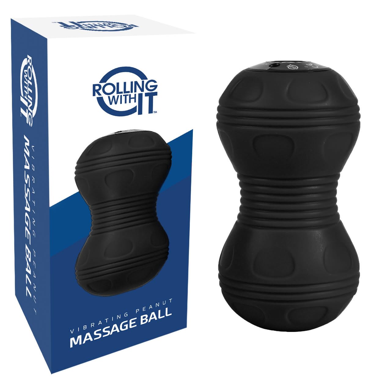 Bola de masaje de cacahuete vibrante profesional – terapia de punto de activación de tela profundo, liberación miofascial – portátil, inalámbrico, 4 niveles de intensidad, doble bola de lacrosse masajeador vibración, color negro