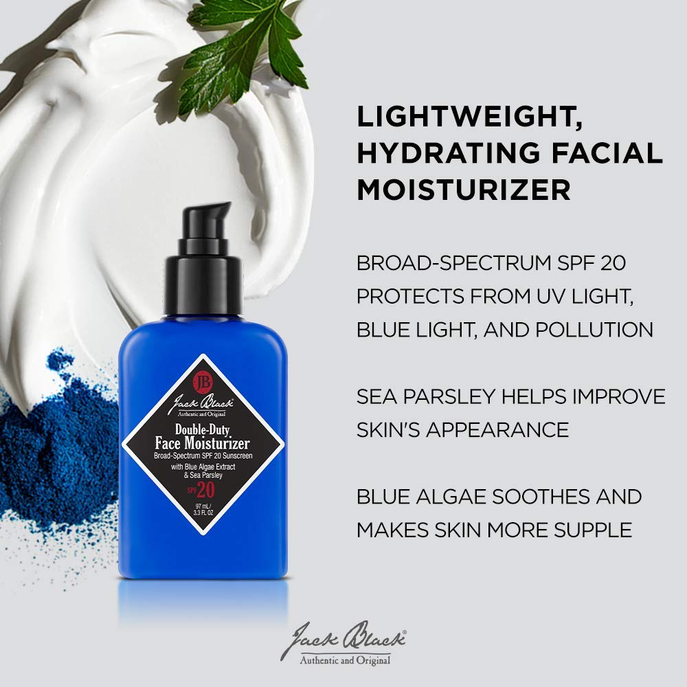 Jack - Hidratante facial doble de color negro SPF 20, Sin color, 97,59 ml