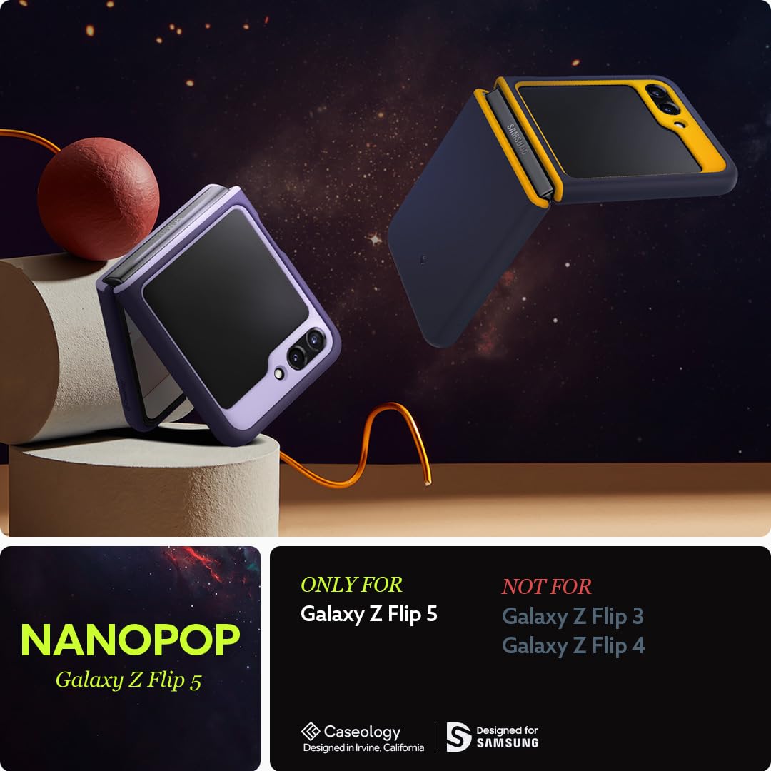 Caseology - Funda de Silicona Nano Pop Compatible con Samsung Galaxy Z Flip 5 (2023), Color Azul Marino