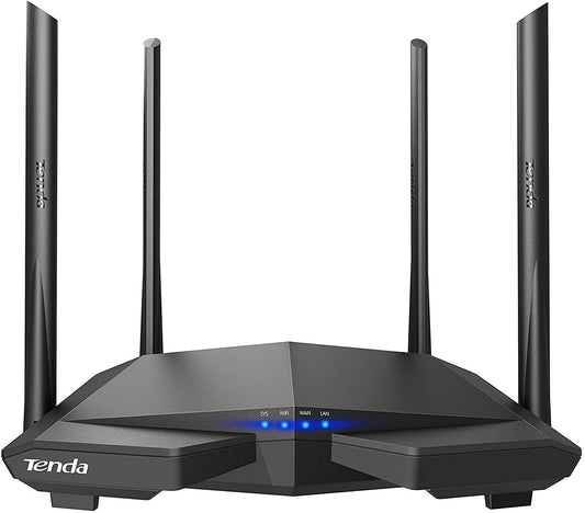 Tenda AC6 WiFi Router Inalámbrico Inteligente, Enrutador AC1200, Doble Banda de 2.4G y 5G, 4 Antenas Externas de 6dBi, MU-MIMO, Beamforming, Ahorro de Energía, Configuración Fácil, Negro