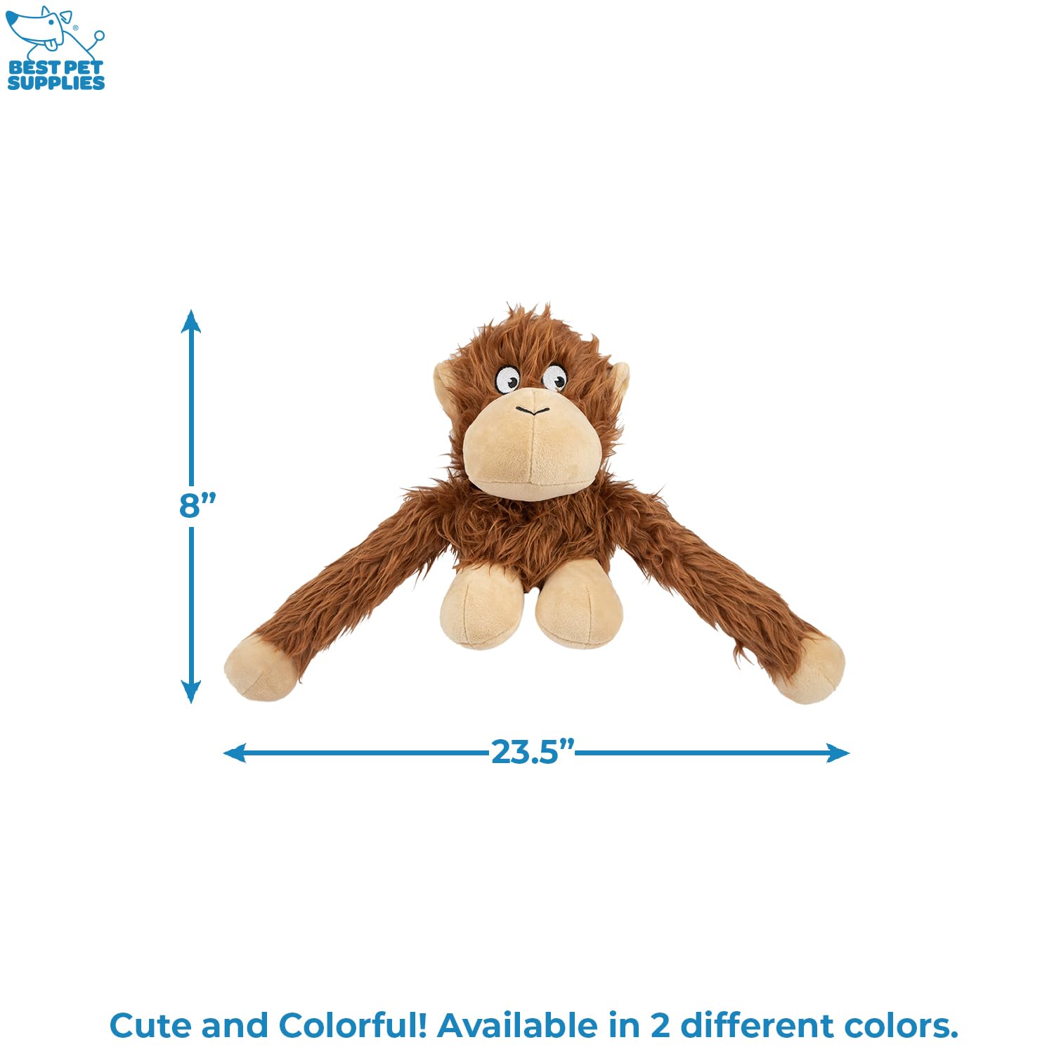 Best Pet Supplies O-Hug-Atan - Juguete Interactivo de Peluche chirriante para Cachorros o Perros de Raza pequeña y Mediana - O-Hug-Atan (café)