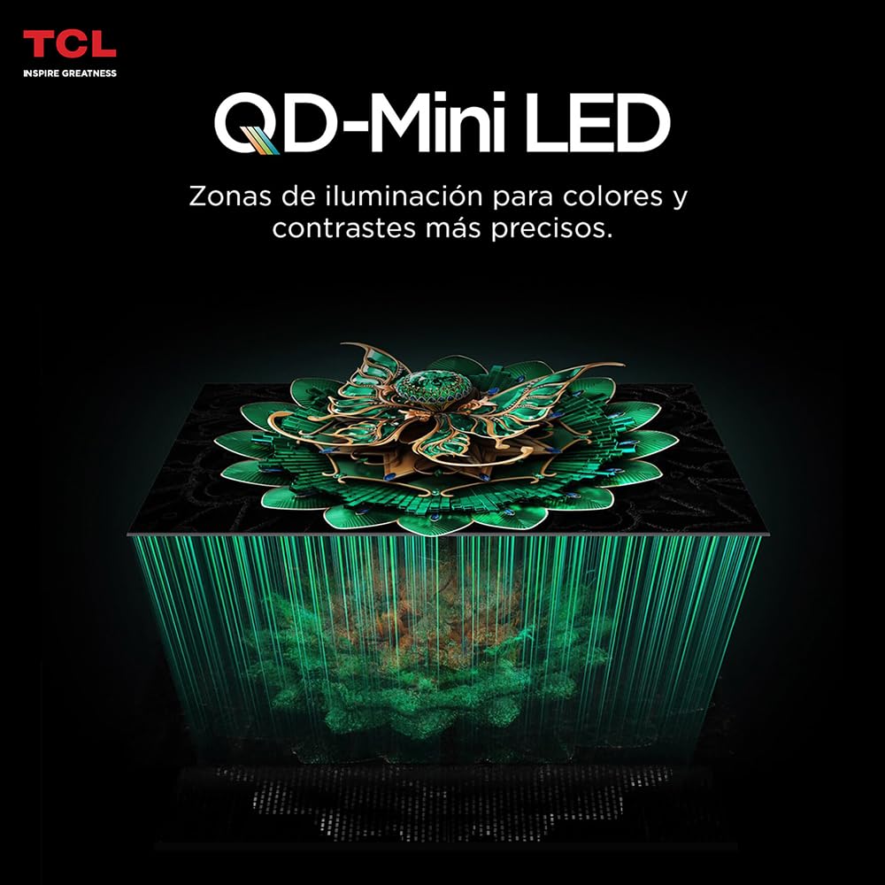 TCL Smart TV Pantalla 55" 55QM7K Google TV QLED - MiniLED 4K Google Assistant | Hands Free Voice Control | Alexa | VisionHDR10+| AiPQ™ | Micro Dimming | NITS 3000 | Panel 144 Hz