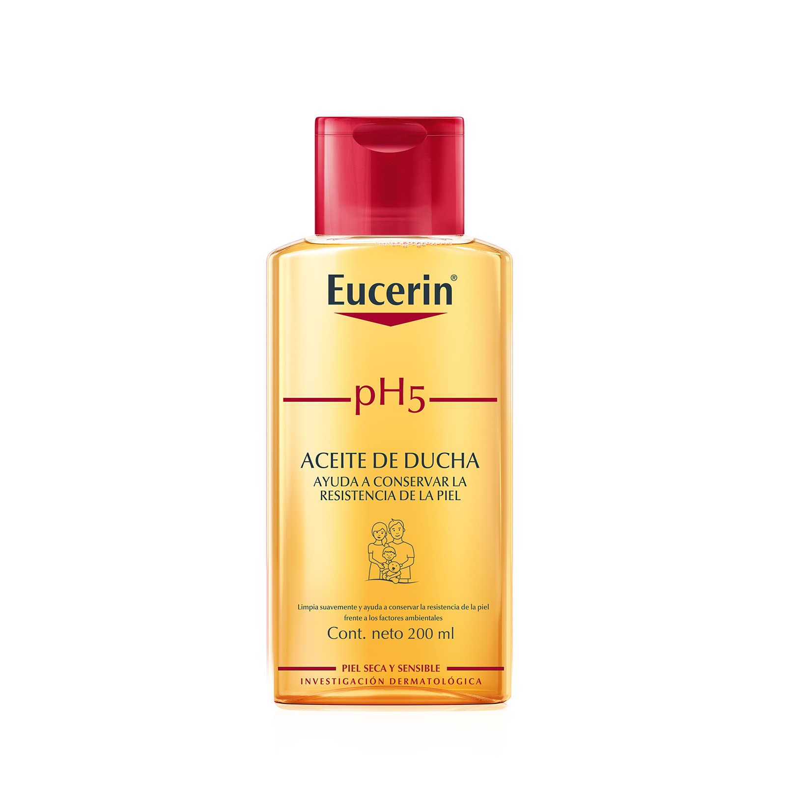 Eucerin Ph5 Aceite de Ducha para Piel Sensible o Seca, 200 ml + Gel Limpiador Facial DermatoClean para piel normal a mixta, 200ml, empaque puede variar