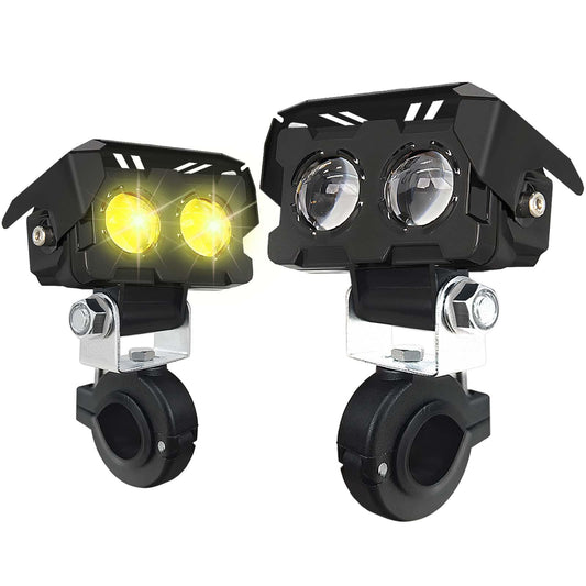 AUTOFAST 65w Luces para Moto, 6500k 8000LM Faros Auxiliares Para Moto,Luz Antiniebla Motocicleta, Exploradoras Para Moto, Faro Led Para Moto Con Lente,Faros De Intermitentes para moto - 2pcs